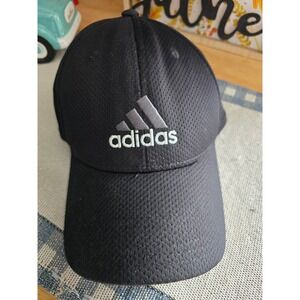 Adidas A-Flex Black Mesh Stretch Fit Baseball Cap Hat L XL Embroidered Logo
